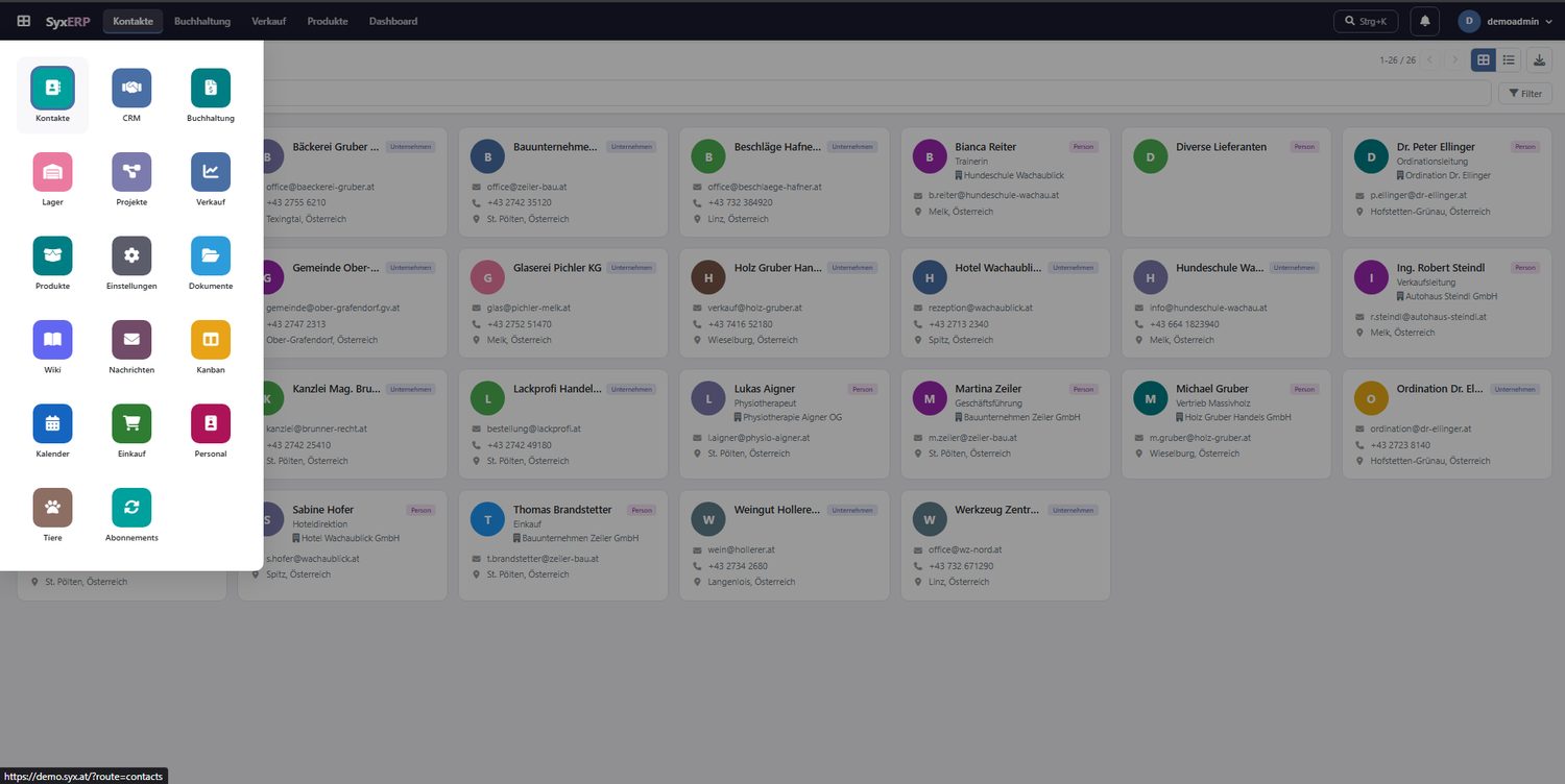 SyxERP – ERP-System aus Österreich mit Buchhaltung, Lager, CRM und Shop